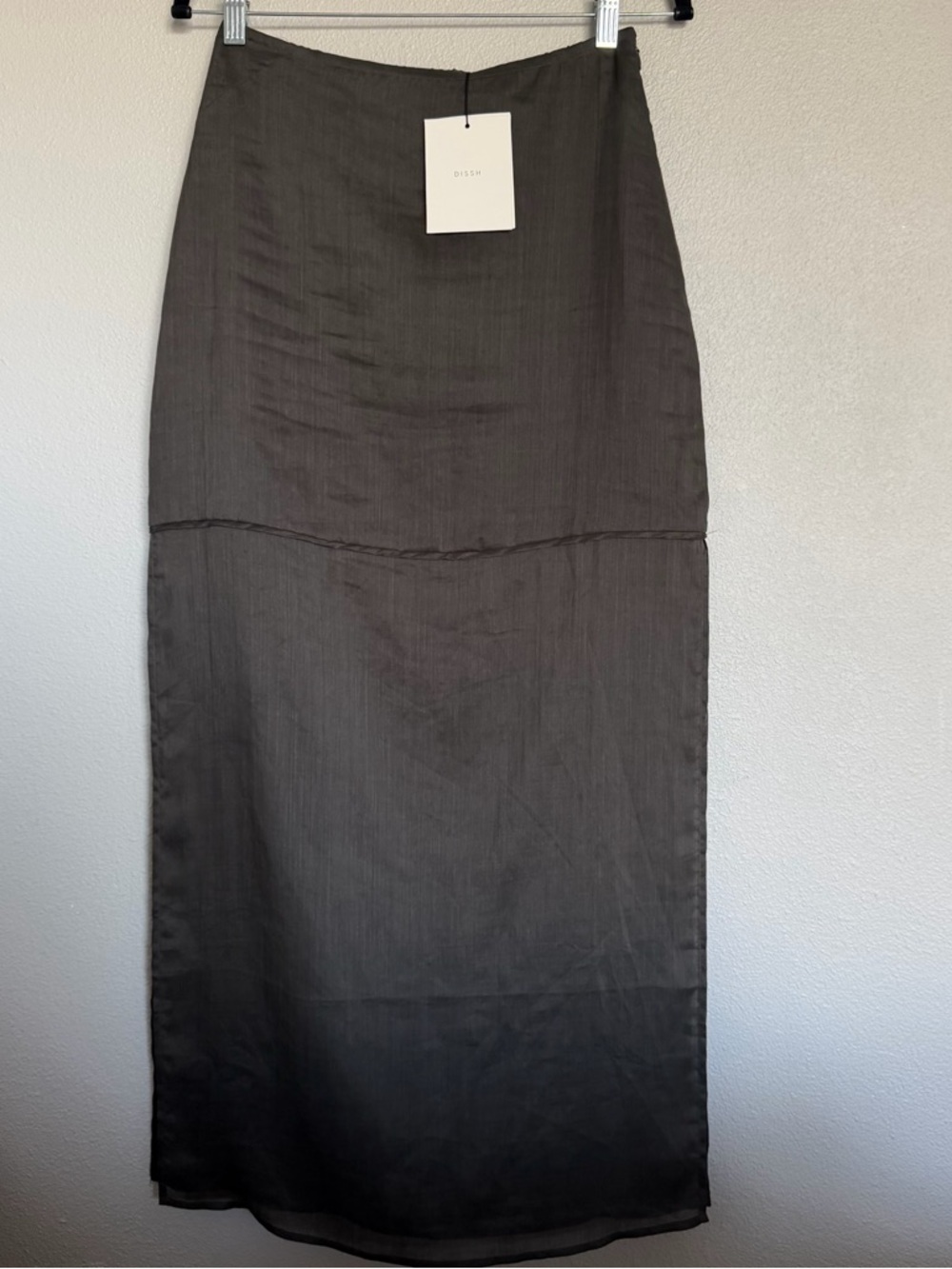 Dissh Kai petrol ramie midi skirt NWT - Picture 4 of 7